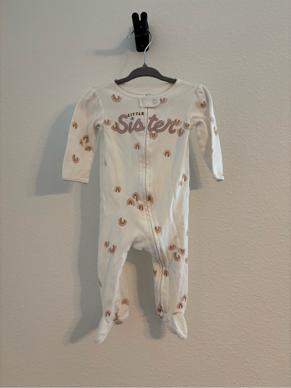 Carter's rainbow Little Sister 2 way zipper sleeper 9 months